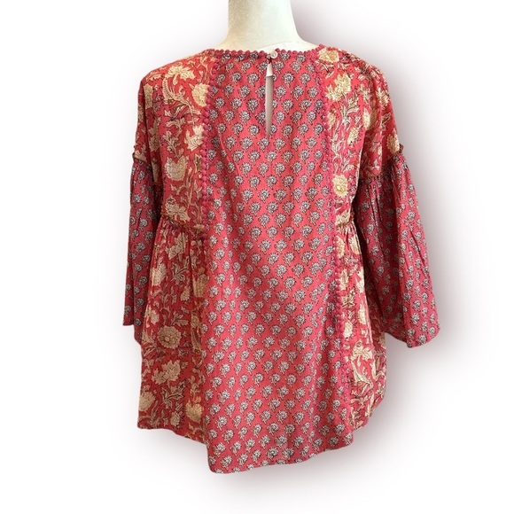 Rachel Zoe Floral Patchwork Babydoll Top NWOT - Picture 2 of 11